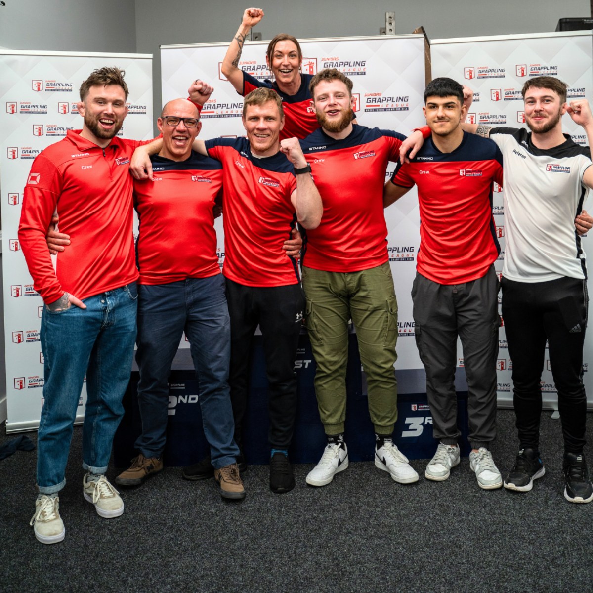 The Grappling League team celebrating together